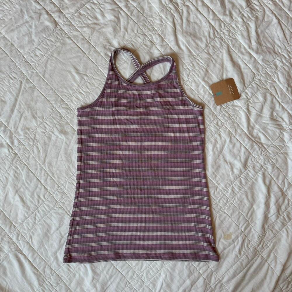 Striped‎ racer back tank top bixby nomad girls large 12 14 boho Summer rayon